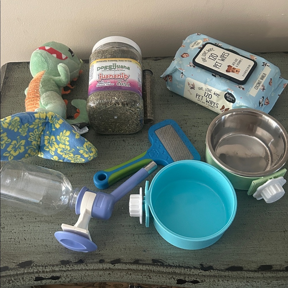 Dog Care Bundle - treats, crate attachable feeding dishes, and more!